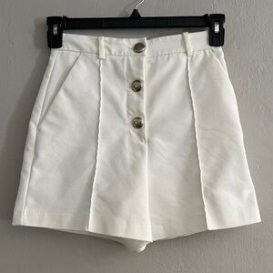 Zara white button up short size US small